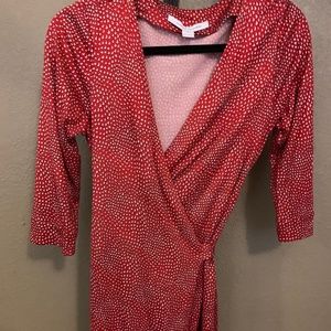 Diane Von Furstenberg classic silk wrap dress red